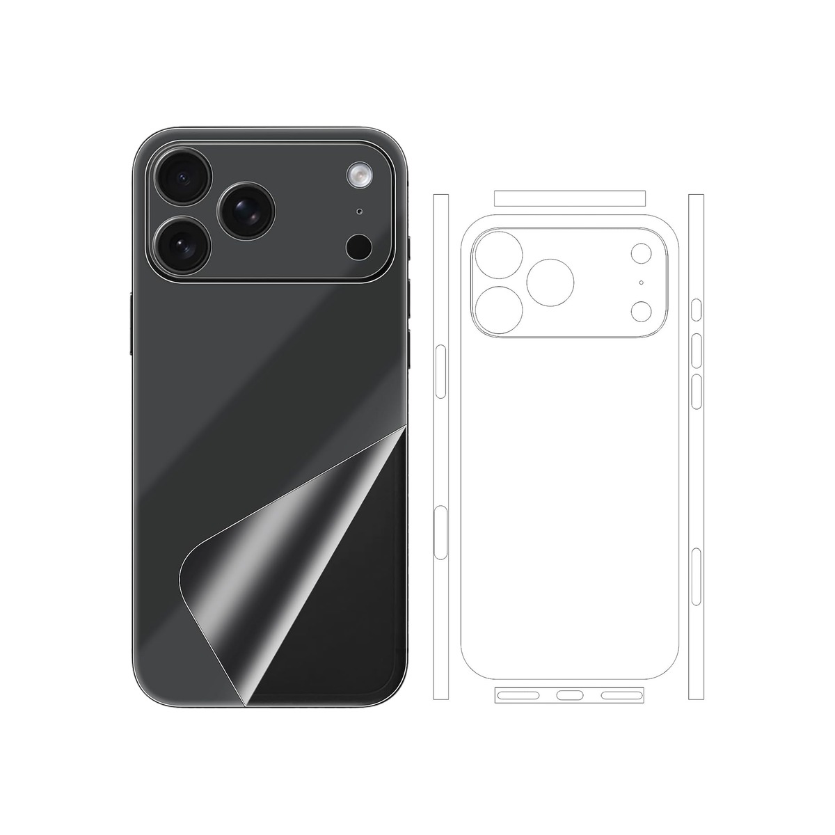 2 Pack for iPhone 17 Pro Max Skin Wrap Using 3M Transparent Matte Carbon Fiber-1 2 Pack for iPhone 17 Pro Max Skin Wrap Using 3M Transparent Matte Carbon Fiber - Image 1