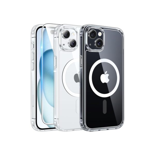 FNTCASE for iPhone 15/14/13 Case Compatible with Magsafe Clear Phonecase