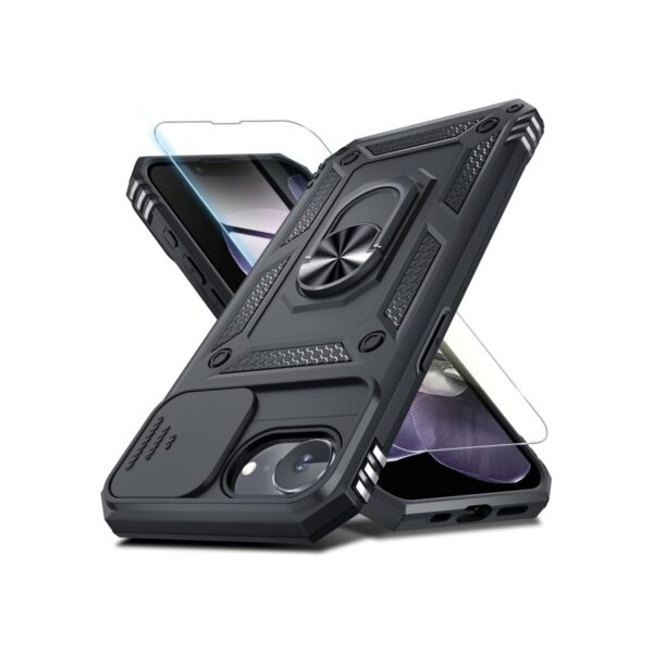 for iPhone 17e/iPhone 16e Phone Case Built in Slide Camera Lens Cover