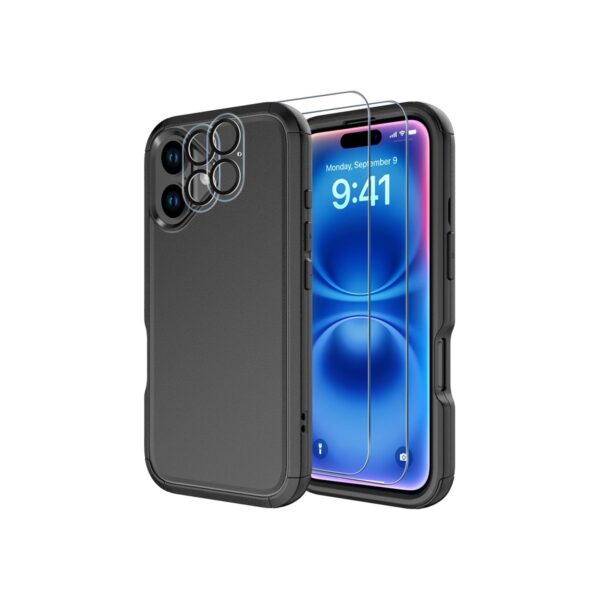 Diverbox for iPhone 16 Case [Shockproof] [Dropproof] [Tempered Glass Screen