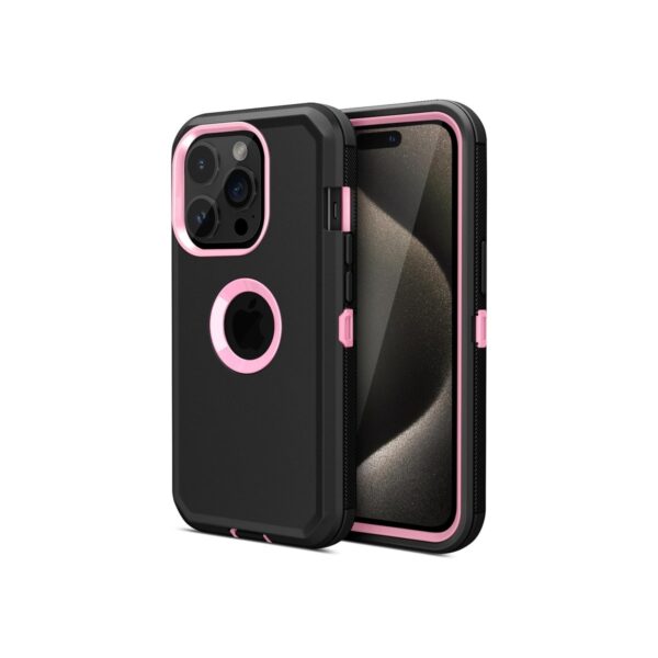 Jiunai for iPhone 15 Pro Max Case Heavy Duty Drop Protection Screenless Dual