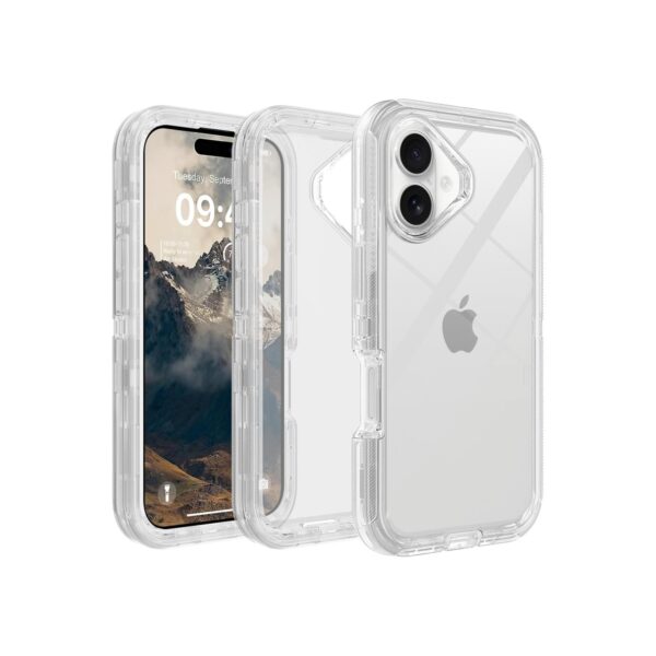 TUTUKII for iPhone 16 Case Clear, Anti-Drop, Transparent, Shockproof