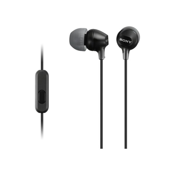 Sony MDREX15AP In-Ear Earbud Headphones with Mic, Black (MDREX15AP/B)
