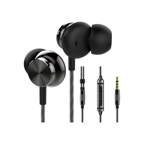 Betron BS10 Earphones Wired Earbud Headphones with Microphone, Black