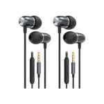 MORMOQUE EP05 Wired Earbuds 2 Pack,3.5 mm Jack Noise Isolating Earphones