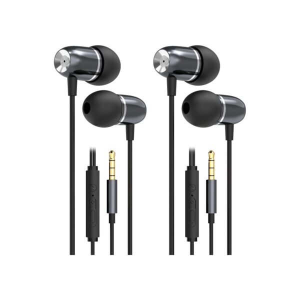 MORMOQUE EP05 Wired Earbuds 2 Pack,3.5 mm Jack Noise Isolating Earphones