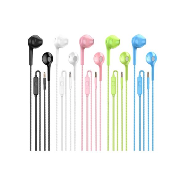 Jogteg Wired Earbuds, 5 Pack 3.5mm Stereo Headphones with Microphone