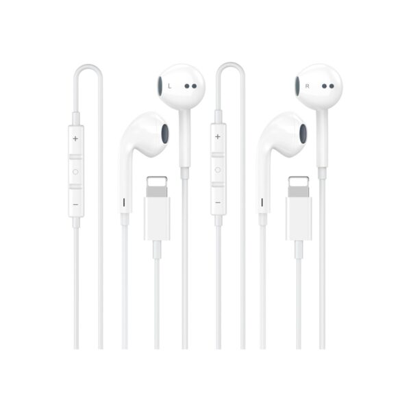 Apple MFi Certified iPhone Headphones Wired with Lightning Connector 2 Pack