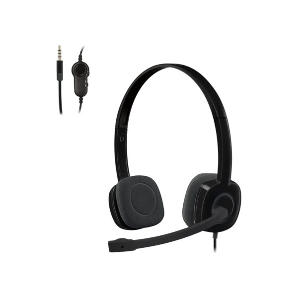Logitech H151 Wired Headset Analog Stereo Headphones - Black