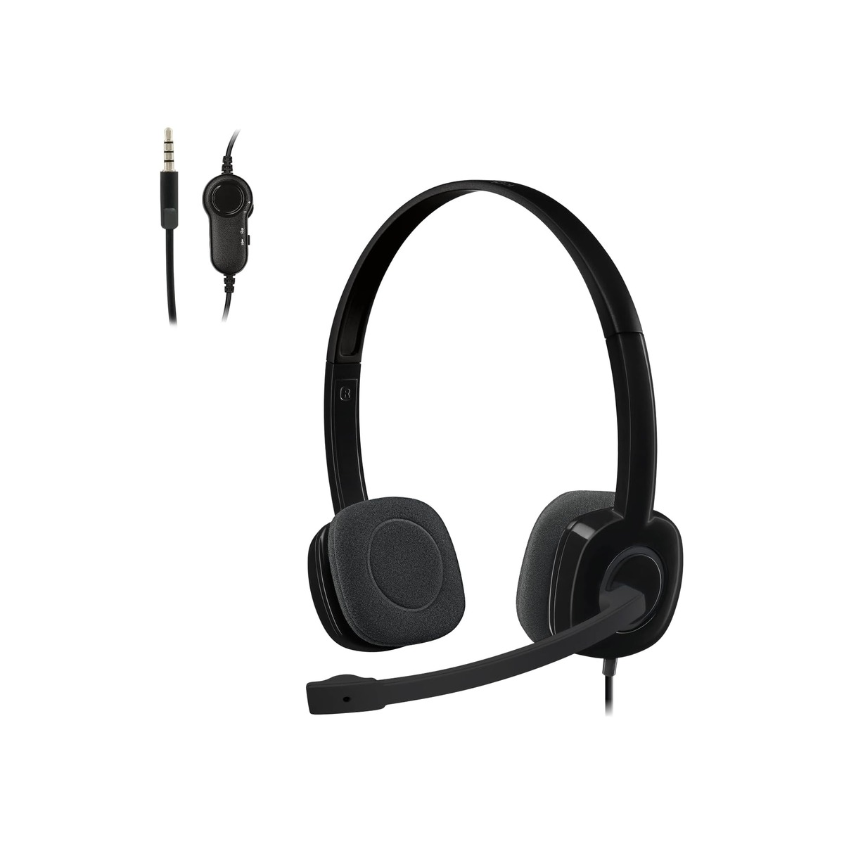 Logitech H151 Wired Headset Analog Stereo Headphones - Black-1 Logitech H151 Wired Headset Analog Stereo Headphones - Black - Image 1