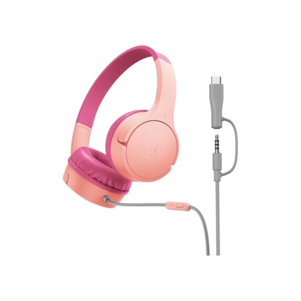 Belkin SoundForm Mini Kids Wired Headphones w/USB C to 3.5mm Dongle