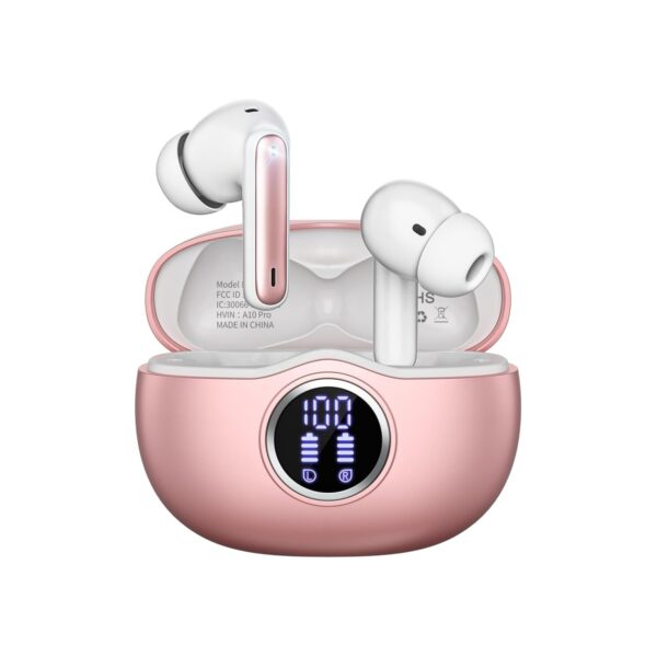 Wireless Earbuds, Bluetooth 5.3 Headphones HiFi Stereo 50H Playback LED Digital