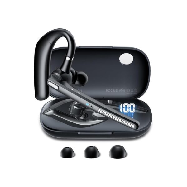 Bluetooth Headset with 72-Hour Talk Time & 500mAh Charging Case