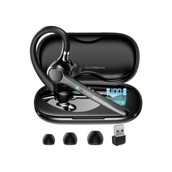 Ngsod Bluetooth Headset V5.4, Bluetooth Earpiece with 500mAh Charging Case