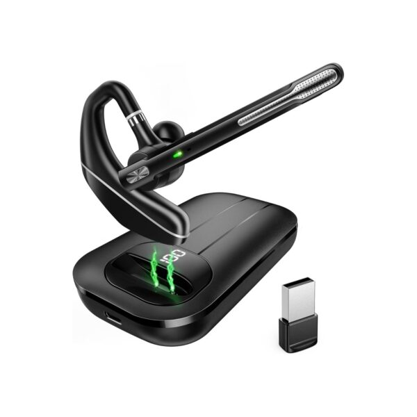 EKVANBEL Bluetooth Headset V5.3, Wireless Earpiece with 1000mAh Charging Case