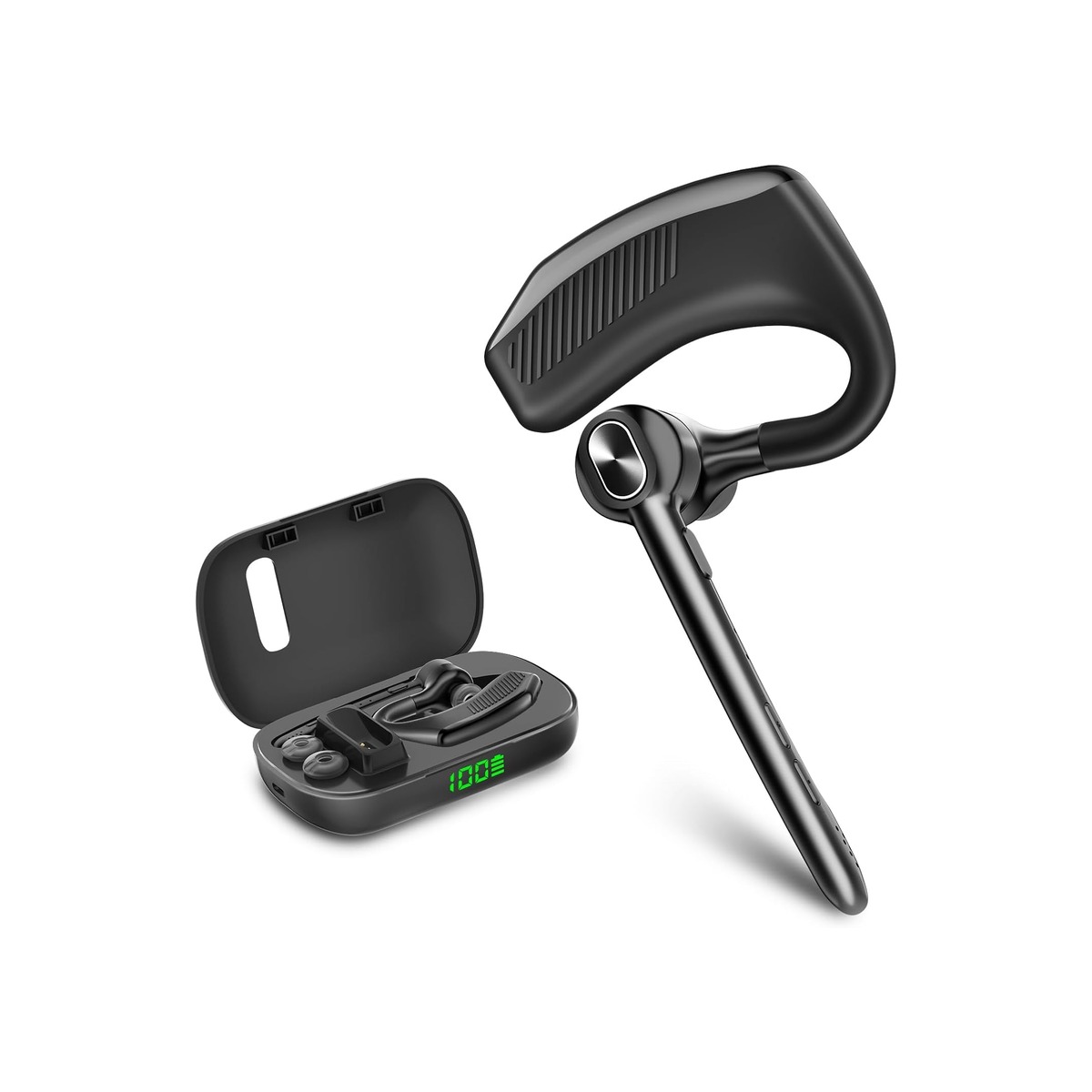 Bluetooth Headset Wireless Earpiece Microphone 180H Playtime Single Ear-1 Bluetooth Headset Wireless Earpiece Microphone 180H Playtime Single Ear - Image 1