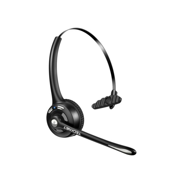 TECKNET Single Ear Bluetooth Headset - Noise Cancelling Microphone