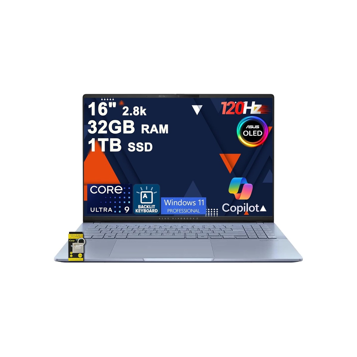 ASUS Vivobook S16 AI PC Laptop 16" 2.8k OLED 120Hz (600nits HDR-1 ASUS Vivobook S16 AI PC Laptop 16" 2.8k OLED 120Hz (600nits HDR - Image 1