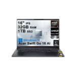 Acer Swift 16 AI Laptop 16" WUXGA 120Hz Touchscreen (100% sRGB) AMD 10-core