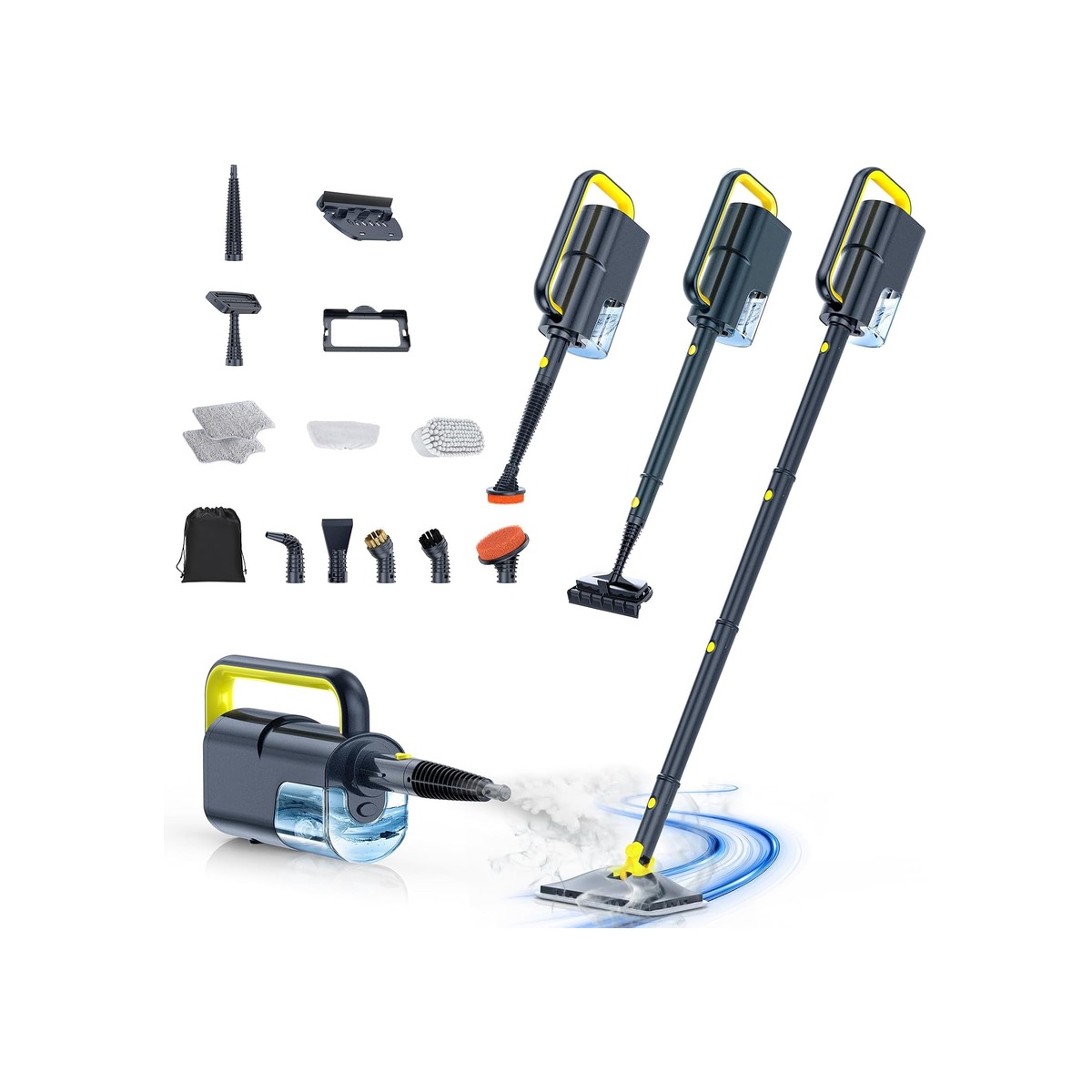 Steam Mop with Detachable Handheld Steam Cleaner, 10-in-1 Multi Accessories-1 Steam Mop with Detachable Handheld Steam Cleaner, 10-in-1 Multi Accessories - Image 1