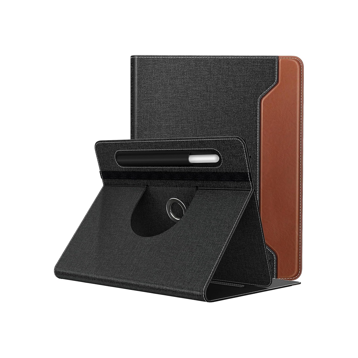 TiMOVO Universal Rotating Case for 11 Inch Tablet, Black Brown-1 TiMOVO Universal Rotating Case for 11 Inch Tablet, Black Brown - Image 1