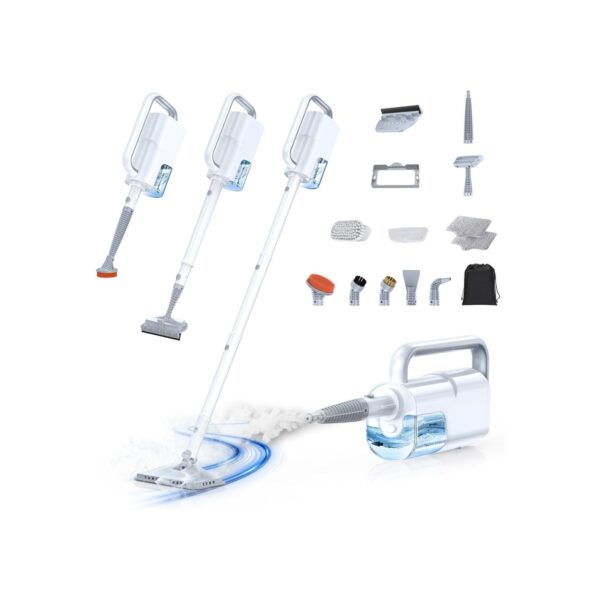 10-in-1 Steam Mop with Detachable Handheld Steamer,350ml Tank, 10s Heat-Up