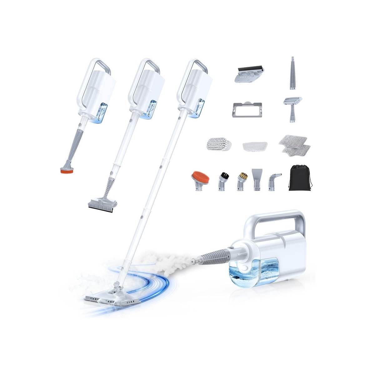 10-in-1 Steam Mop with Detachable Handheld Steamer,350ml Tank, 10s Heat-Up-1 10-in-1 Steam Mop with Detachable Handheld Steamer,350ml Tank, 10s Heat-Up - Image 1