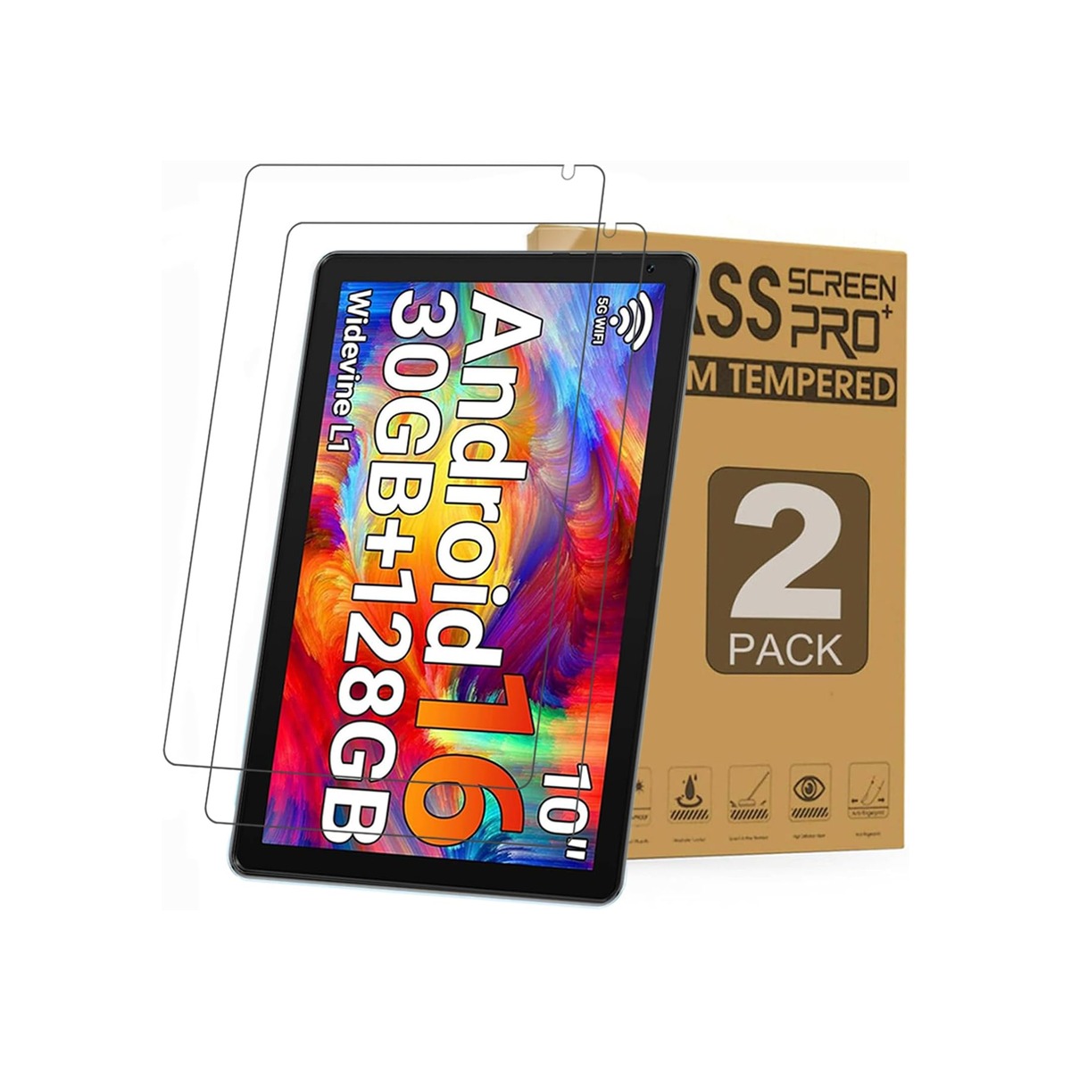 2 Pack Screen Protector for Urao X109 Tablet 10.1 Inch-1 2 Pack Screen Protector for Urao X109 Tablet 10.1 Inch - Image 1