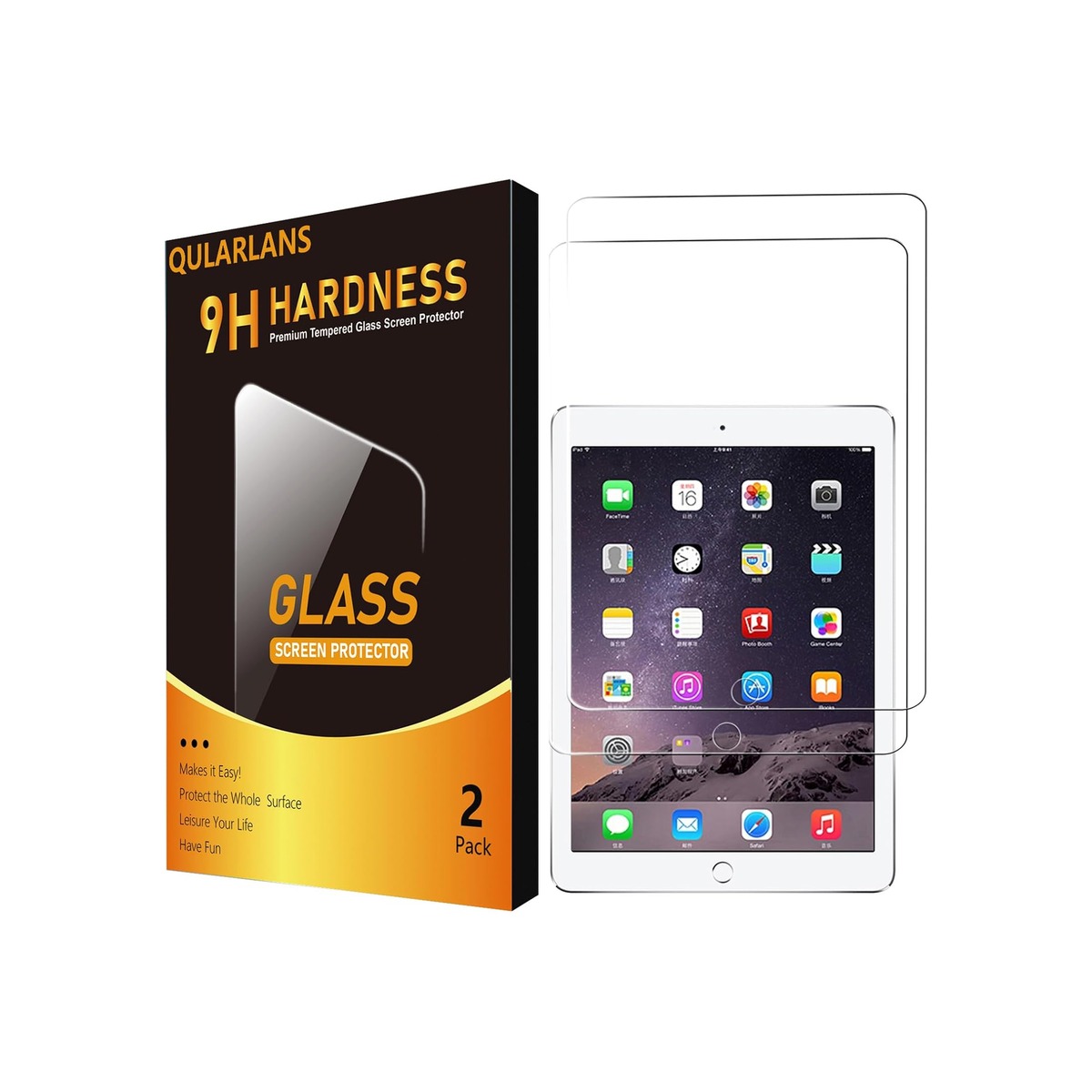 Qularlans Screen Protector for iPad 9.7 (6th/5th Gen), iPad Air 1/2-1 Qularlans Screen Protector for iPad 9.7 (6th/5th Gen), iPad Air 1/2 - Image 1