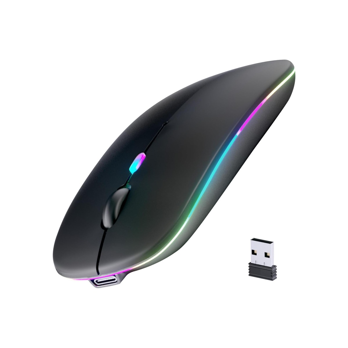Afaartcci Rechargeable Wireless Mouse, Silent Bluetooth Mouse (Black)-1 Afaartcci Rechargeable Wireless Mouse, Silent Bluetooth Mouse (Black) - Image 1