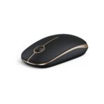VssoPlor Wireless Mouse, 2.4G Slim Computer Laptop Mouse, Black and Gold