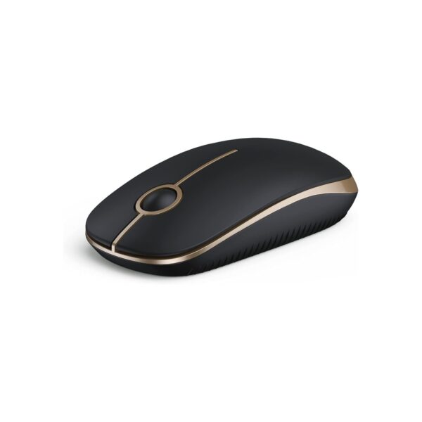 VssoPlor Wireless Mouse, 2.4G Slim Computer Laptop Mouse, Black and Gold