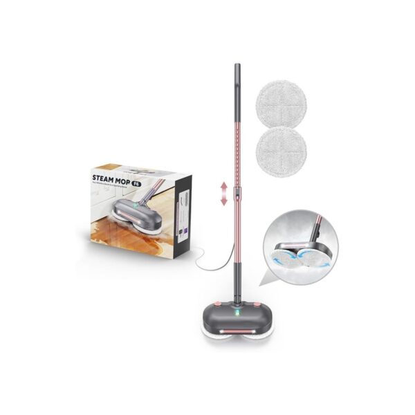 Scrub & Steam Mop with Rotating Mop Pads, Scrubbing and Sanitizing Floor Cleaner