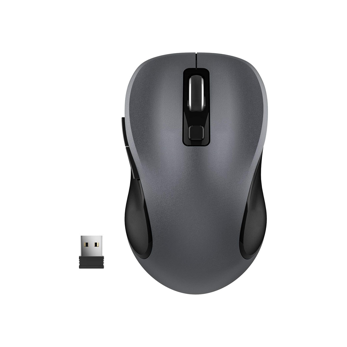 WisFox 2.4GHz Wireless Mouse for Laptop, Ergonomic 6-Button Design, Grey-1 WisFox 2.4GHz Wireless Mouse for Laptop, Ergonomic 6-Button Design, Grey - Image 1