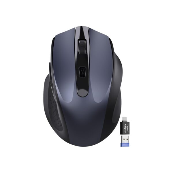 Wireless Mouse for Laptop, 2.4GHz Computer Mouse with USB-A Port &USB-C Adapter