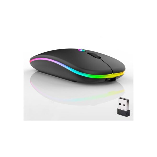 Guiheng Wireless Bluetooth Mouse,LED Dual Mode Rechargeable Silent Slim Laptop