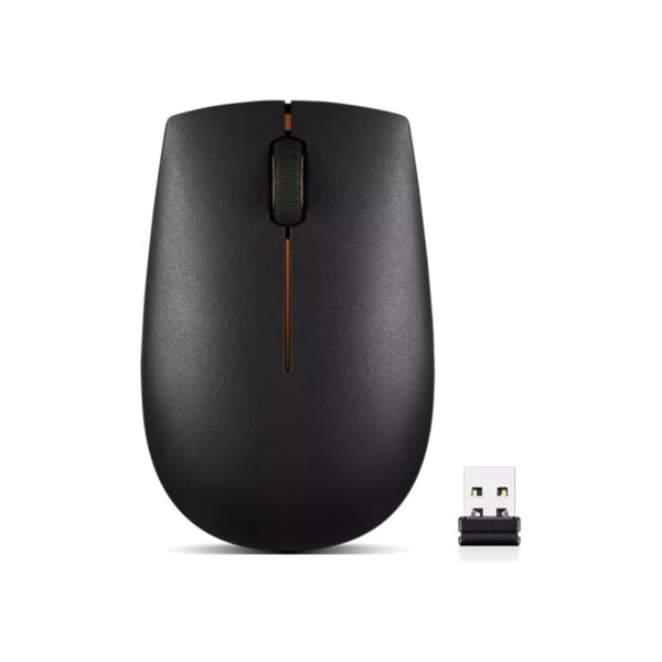Lenovo 300 Wireless Mouse, Black, Computer Mouse for PC and Laptop with Windows