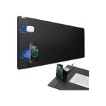 Wireless Charging Mouse Pad with Foldable Phone Holder