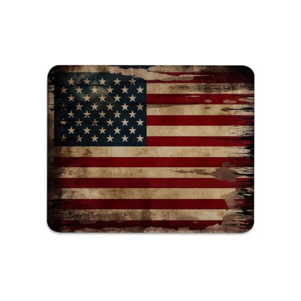 Vintage American Flag Mouse Pad - Patriotic Durability for Your Desk