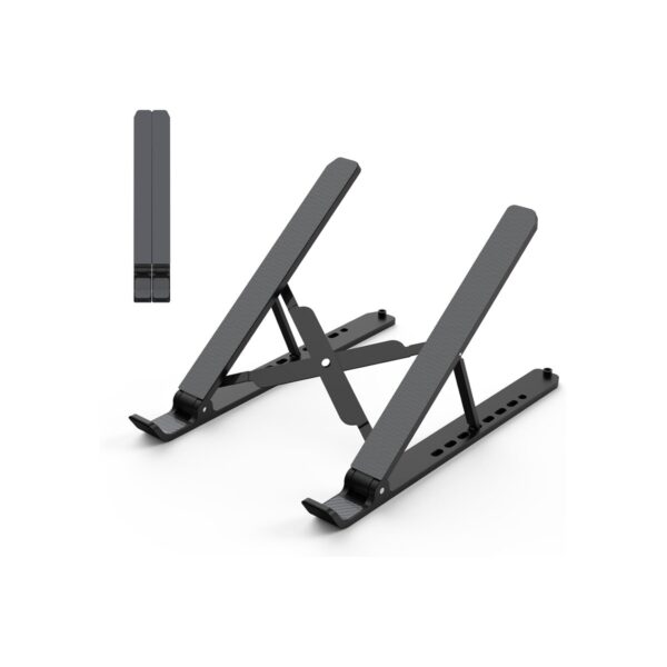 Tonmom Laptop Stand for Desk, Adjustable Laptop Riser, Black