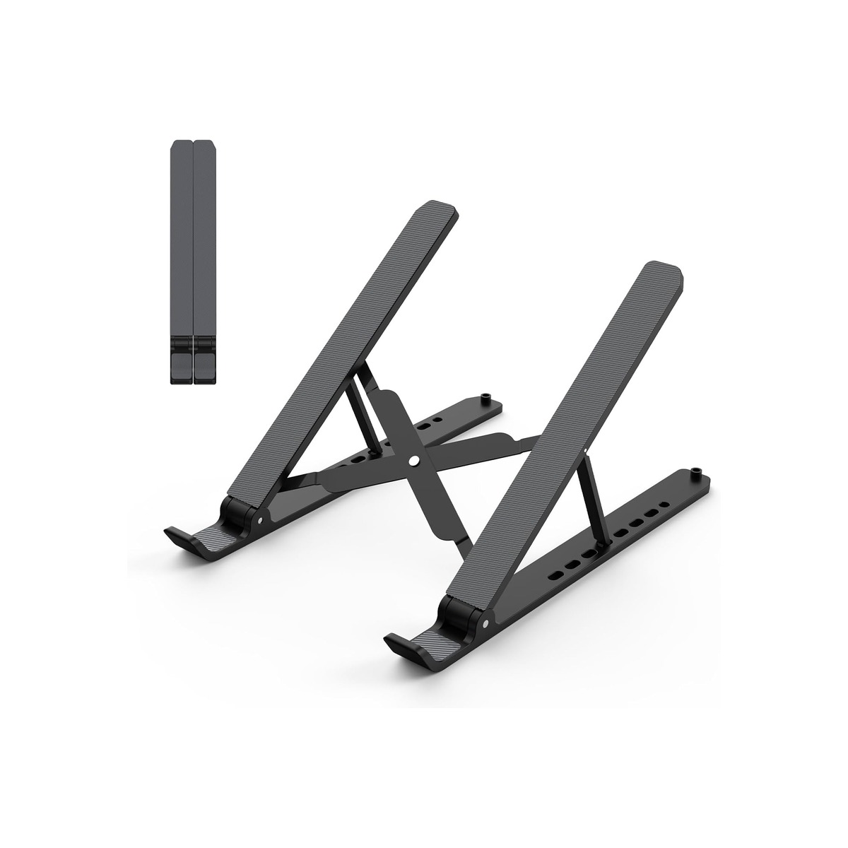 Tonmom Laptop Stand for Desk, Adjustable Laptop Riser, Black-1 Tonmom Laptop Stand for Desk, Adjustable Laptop Riser, Black - Image 1
