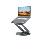 tounee Telescopic Laptop Stand for Desk with 360° Swivel Base, Sit to Stand