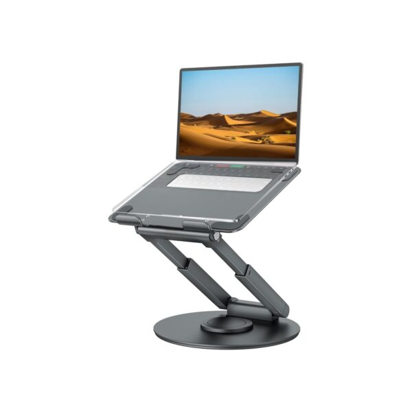 tounee Telescopic Laptop Stand for Desk with 360° Swivel Base, Sit to Stand
