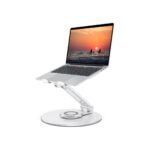 OMOTON Adjustable Laptop Stand for Desk 360° Rotating Base up to 17" Silver