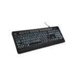 KOPJIPPOM Large Print Backlit Keyboard, USB Wired Computer Keyboard