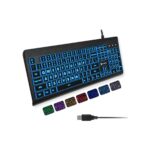 X9 Large Print Backlit Computer Keyboard - Easy to See Big Letters - Lighted USB