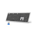 TECKNET Bluetooth Keyboard Rechargeable, 4-Device Free Switching (2.4G+BT)