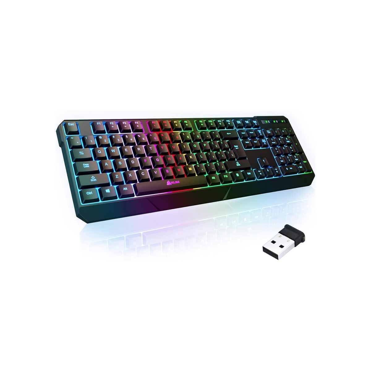 KLIM Chroma Wireless Keyboard – RGB Backlit Gaming, Rechargeable Battery-1 KLIM Chroma Wireless Keyboard – RGB Backlit Gaming, Rechargeable Battery - Image 1