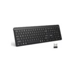 TECKNET Bluetooth Keyboard Rechargeable, 2.4G Wireless Keyboard Full Size