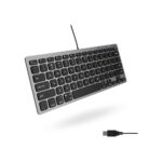 Macally Small USB Wired Keyboard for Mac and Windows - 78 Scissor Keys